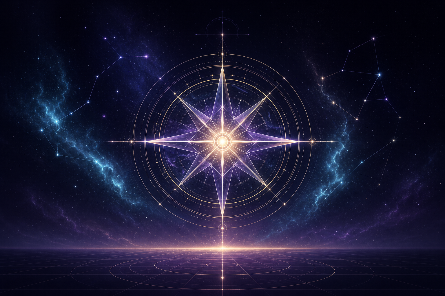 InnerCompass — glowing compass rose card art